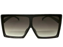 Oversized Classy Elegant Modern Rerto Shield Style SUNGLASSES Large Black Frame 7803
