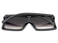 Oversized Classy Elegant Modern Rerto Shield Style SUNGLASSES Large Black Frame 7803