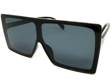 Oversized Classy Elegant Modern Rerto Shield Style SUNGLASSES Large Black Frame 7803