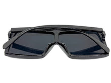 Oversized Classy Elegant Modern Rerto Shield Style SUNGLASSES Large Black Frame 7803