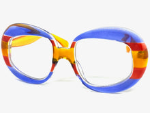 Oversized Vintage Retro Style Clear Lens EYEGLASSES Large Round Multicolor Frame 6137
