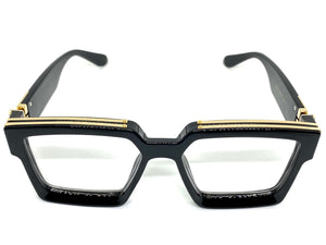 Classic Vintage Retro Hip Hop Style Clear Lens EYEGLASSES Thick Square Black Frame 86229