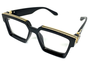 Classic Vintage Retro Hip Hop Style Clear Lens EYEGLASSES Thick Square Black Frame 86229