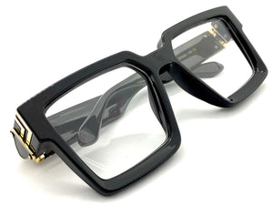 Classic Vintage Retro Hip Hop Style Clear Lens EYEGLASSES Thick Square Black Frame 86229