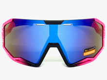 Oversized Retro Sporty Wrap Around Style SUNGLASSES Large Neon Pink Frame 3687