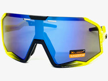 Oversized Retro Sporty Wrap Around Style SUNGLASSES Large Neon Yellow Frame 3687