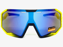 Oversized Retro Sporty Wrap Around Style SUNGLASSES Large Neon Yellow Frame 3687