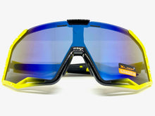 Oversized Retro Sporty Wrap Around Style SUNGLASSES Large Neon Yellow Frame 3687