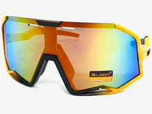 Oversized Retro Sporty Wrap Around Style SUNGLASSES Large Neon Orange Frame 3687