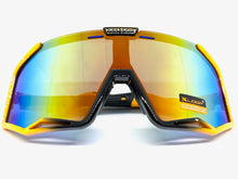 Oversized Retro Sporty Wrap Around Style SUNGLASSES Large Neon Orange Frame 3687