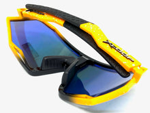 Oversized Retro Sporty Wrap Around Style SUNGLASSES Large Neon Orange Frame 3687