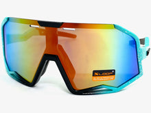 Oversized Retro Sporty Wrap Around Style SUNGLASSES Large Aqua Frame 3687