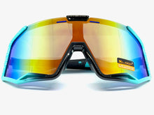 Oversized Retro Sporty Wrap Around Style SUNGLASSES Large Aqua Frame 3687