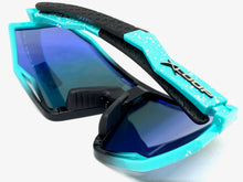 Oversized Retro Sporty Wrap Around Style SUNGLASSES Large Aqua Frame 3687