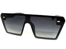 Oversized Classy Elegant Modern Rerto Shield Style SUNGLASSES Large Black Frame 7964