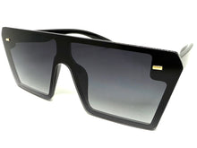 Oversized Classy Elegant Modern Rerto Shield Style SUNGLASSES Large Black Frame 7964