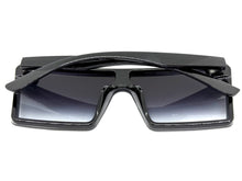 Oversized Classy Elegant Modern Rerto Shield Style SUNGLASSES Large Black Frame 7964