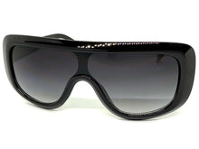 Oversized Classy Elegant Modern Rerto Shield Style SUNGLASSES Large Black Frame 7208