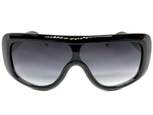 Oversized Classy Elegant Modern Rerto Shield Style SUNGLASSES Large Black Frame 7208
