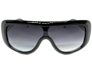 Oversized Classy Elegant Modern Rerto Shield Style SUNGLASSES Large Black Frame 7208