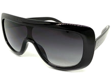Oversized Classy Elegant Modern Rerto Shield Style SUNGLASSES Large Black Frame 7208