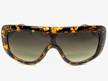 Oversized Classy Elegant Modern Rerto Shield Style SUNGLASSES Large Tortoise Frame 7208