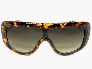 Oversized Classy Elegant Modern Rerto Shield Style SUNGLASSES Large Tortoise Frame 7208