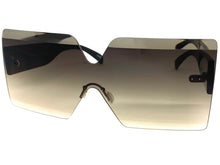 Oversized Exaggerated Modern Retro Shield Style SUNGLASSES Large Flat Smoke Lens 4663