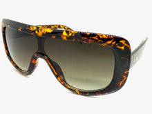 Oversized Classy Elegant Modern Rerto Shield Style SUNGLASSES Large Tortoise Frame 7208