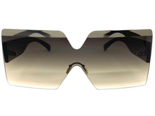 Oversized Exaggerated Modern Retro Shield Style SUNGLASSES Large Flat Smoke Lens 4663