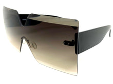 Oversized Exaggerated Modern Retro Shield Style SUNGLASSES Large Flat Smoke Lens 4663