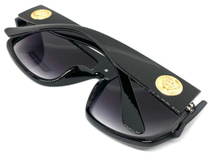 Oversized Classic Retro Luxury Hip Hop Style SUNGLASSES Thick Black Frame 9284