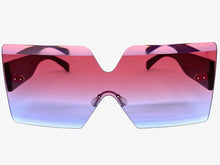 Oversized Exaggerated Modern Retro Shield Style SUNGLASSES Large Flat Lens 4663