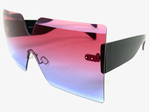 Oversized Exaggerated Modern Retro Shield Style SUNGLASSES Large Flat Lens 4663