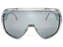 Oversized Elegant Luxury Retro Modern Shield Wrap Style SUNGLASSES Gray Frame 3094