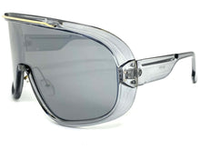 Oversized Elegant Luxury Retro Modern Shield Wrap Style SUNGLASSES Gray Frame 3094