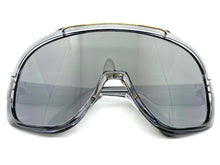 Oversized Elegant Luxury Retro Modern Shield Wrap Style SUNGLASSES Gray Frame 3094