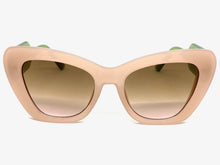 Classic Vintage Retro Cat Eye Style SUNGLASSES Large Pink & Green Frame 3628