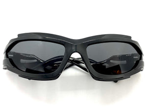 Classic Hardcore Gangster Biker Wrap Around Luxury SUNGLASSES Sleek Black Frame 1236