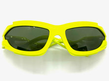 Classic Hardcore Gangster Biker Wrap Around Luxury SUNGLASSES Sleek Lime Green Frame 1236