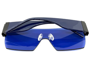 Oversized Exaggerated Modern Retro Shield Style SUNGLASSES Large Rimless Frame 2124