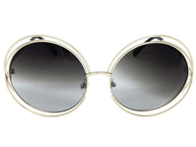 Oversized Exaggerated Vintage Retro Style SUNGLASSES Large Round Silver Frame 3590