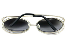 Oversized Exaggerated Vintage Retro Style SUNGLASSES Large Round Silver Frame 3590