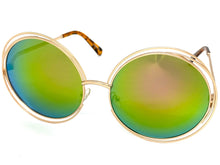 Oversized Exaggerated Vintage Retro Style SUNGLASSES Large Round Gold Frame 3590