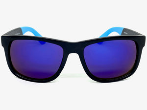 Classic Vintage Retro Biker Style KUSH SUNGLASSES Black & Blue Frame 6097