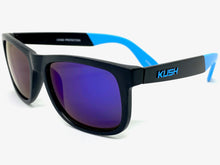 Classic Vintage Retro Biker Style KUSH SUNGLASSES Black & Blue Frame 6097