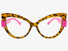 Oversized Exaggerated Vintage Retro Cat Eye Style Clear Lens EYEGLASSES Leopard Frame 5224
