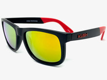 Classic Vintage Retro Biker Style KUSH SUNGLASSES Black & Red Frame 6097