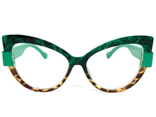Oversized Exaggerated Vintage Retro Cat Eye Style Clear Lens EYEGLASSES Green Frame 5224