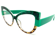 Oversized Exaggerated Vintage Retro Cat Eye Style Clear Lens EYEGLASSES Green Frame 5224